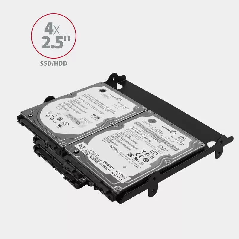 Axagon RHD-435 bracket for 4x 2.5 inch or 2x 2.5 inch HDD/SSD & 1x 3.5 inch HDD into 5.25 inch bay, metal