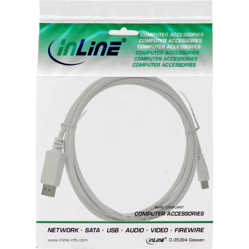 InLine Mini DisplayPort to DisplayPort Cable white 2m