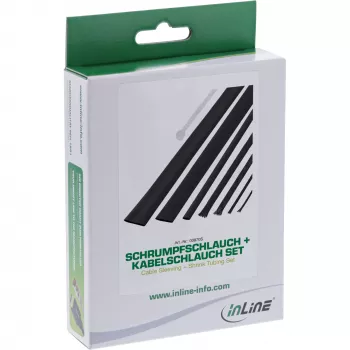 InLine Cable Sleeving + Shrink Tubing Set black