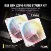 CORSAIR Icue Link Lx140-r RGB 140mm Pwm Reverse Fans Starter Kit - White