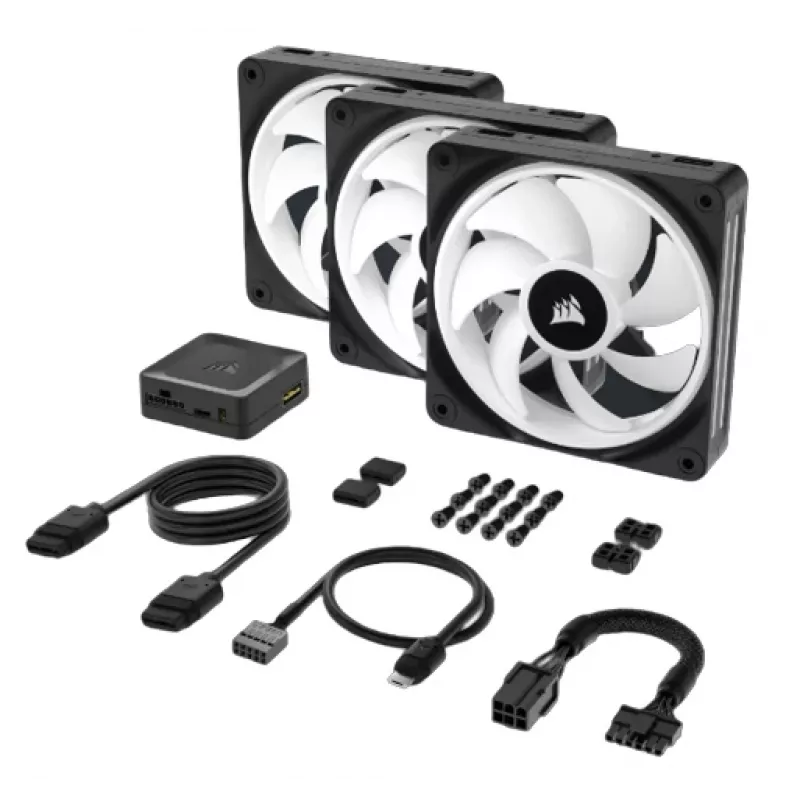 CORSAIR Qx RGB Series Icue Link Qx120 RGB 120mmmagnetic Dome RGB Fan Starter Kit