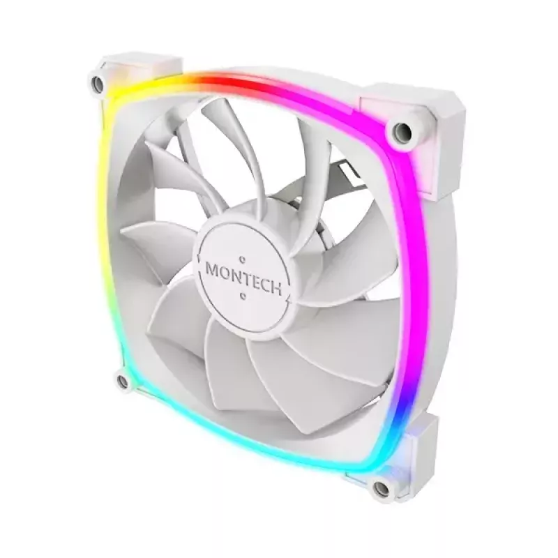 Fan Montech RX120 PWM 12 cm 800-1600 RPM 27 dB White