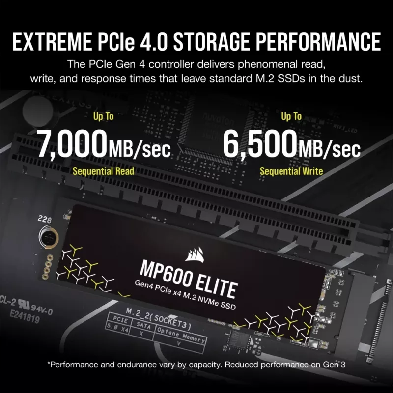 CORSAIR SSD - 1TB - M.2 PCI-E MP600 Elite GEN4 x4 NVMe 1.4