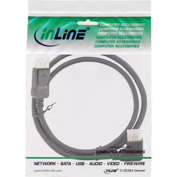 InLine DisplayPort 1.4 cable, 8K4K, right angled, black/gold, 2m