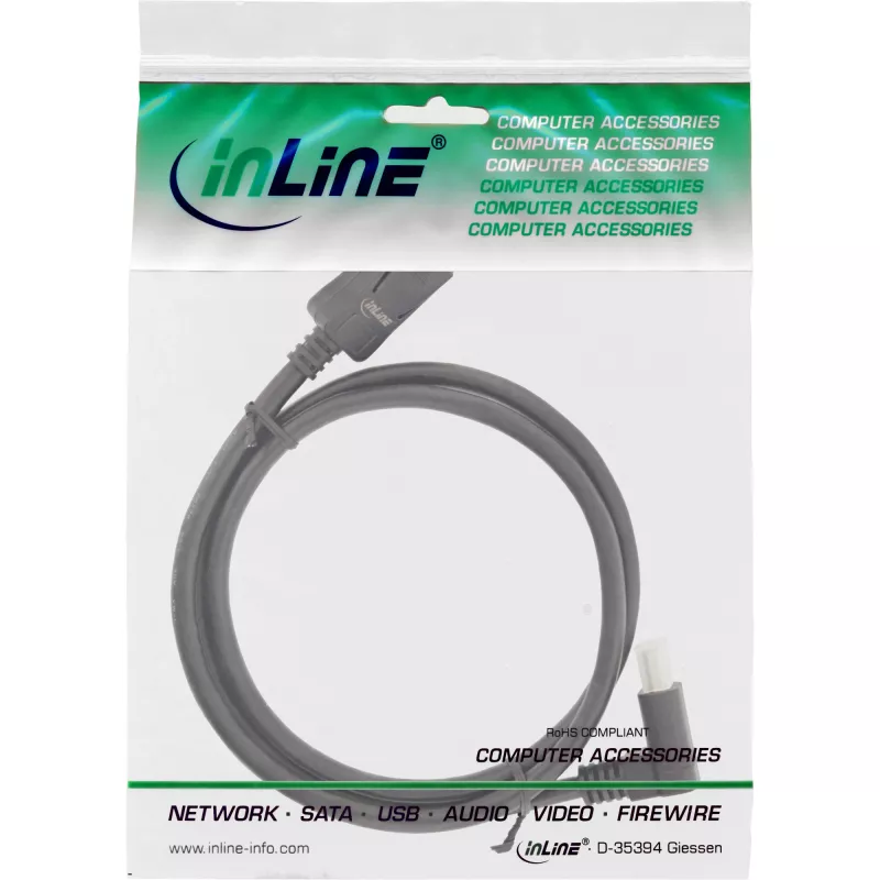 InLine DisplayPort 1.4 cable, 8K4K, upward angled, black/gold, 2m