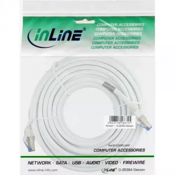 InLine Patch Cable S/FTP PiMF Cat.6A halogen free 500MHz white 1m