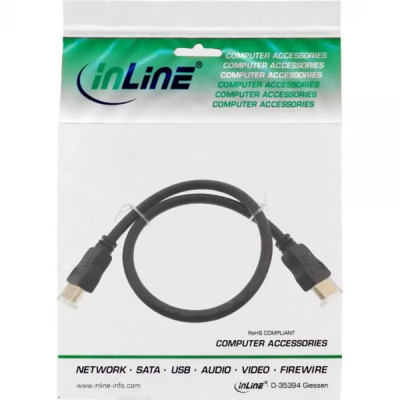 InLine High Speed HDMI Cable with Ethernet Premium 4K2K male / male black 1.5m
