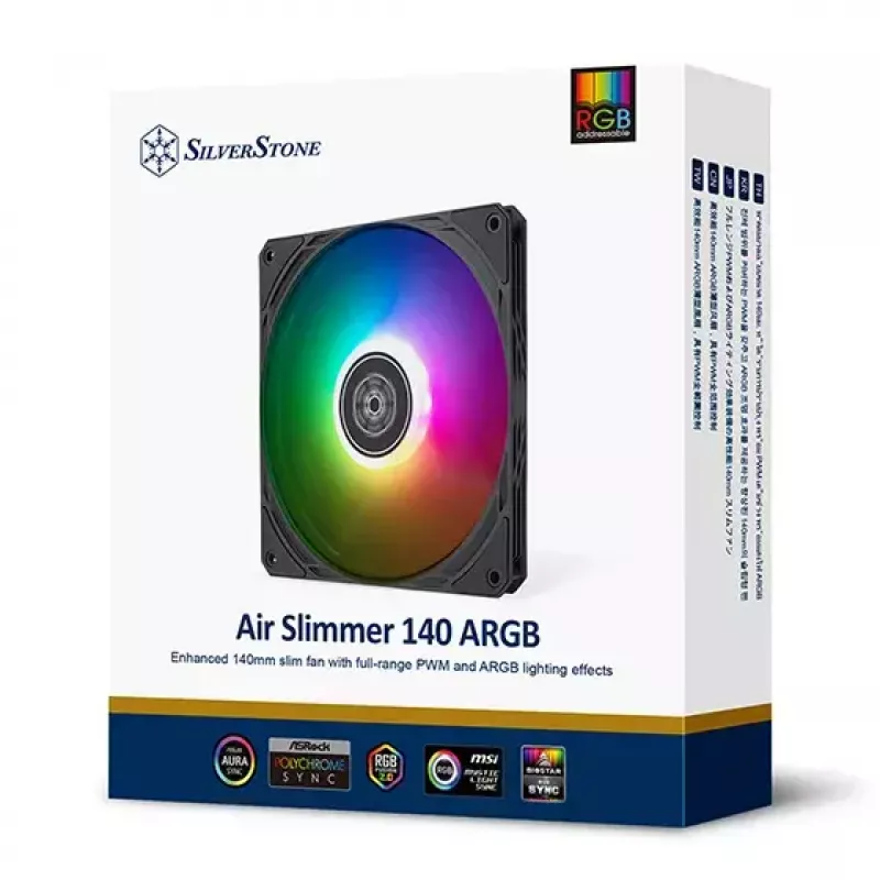 Fan Silverstone SST-AS140B-ARGB 14 cm 1700 RPM 33 dB Black