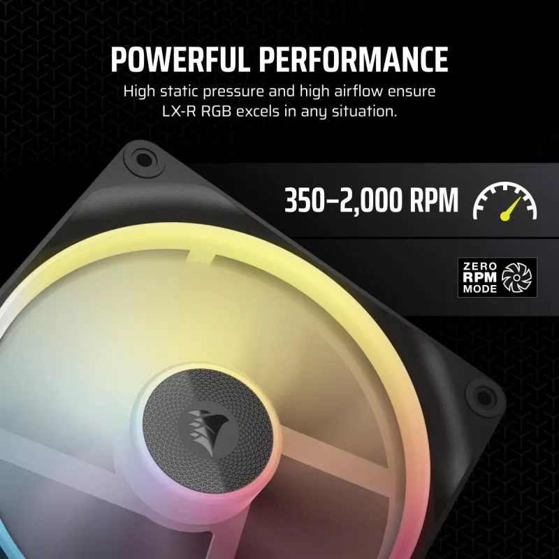 Fan Corsair iCUE LINK LX140-R RGB 14 cm Black 2000 RPM 3.55 mmH2O