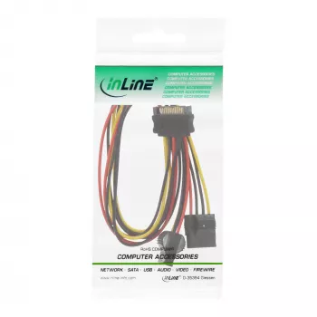 InLine SATA Power Y-Cable 1 IN two OUT, 0.03m