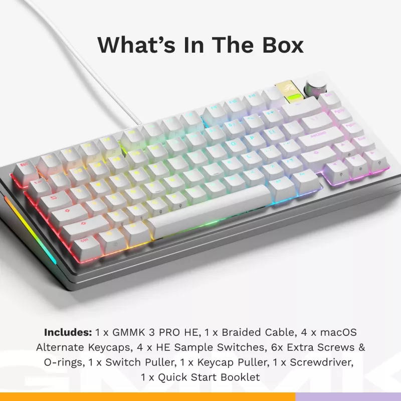 Mechanical Gaming Keyboard GLORIOUS GMMK 3 PRO HE 75% Prebuilt Wired USB QWERTY Silver