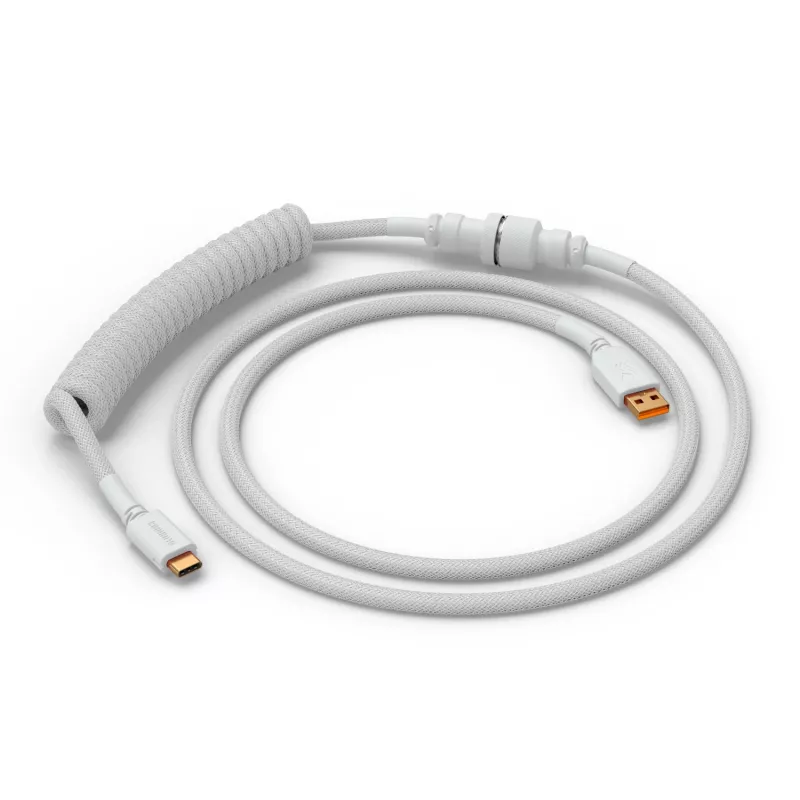 Coiled USB cable GLORIOUS GMMK Ghost White (GLO-KB-ACC-CBL-COIL-GWHT) – coiled keyboard cable, Ghost White color