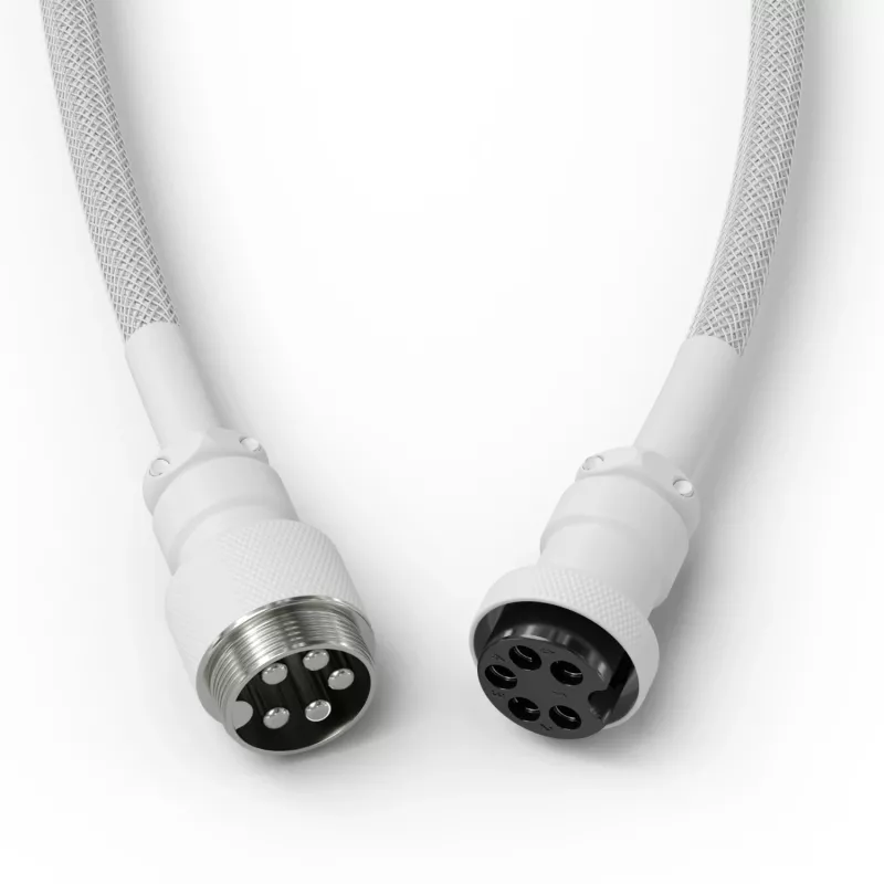 Coiled USB cable GLORIOUS GMMK Ghost White (GLO-KB-ACC-CBL-COIL-GWHT) – coiled keyboard cable, Ghost White color