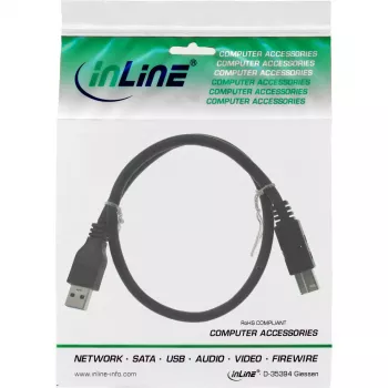 USB 3.2 Gen.1 Cable Type A male / Type B male InLine 35320 2m black