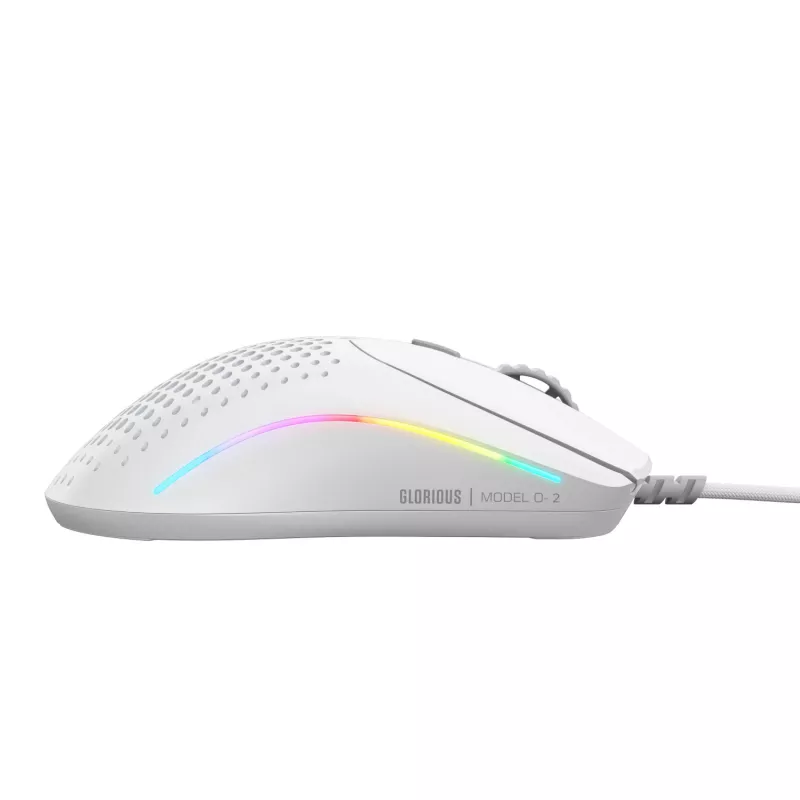 Glorious Gaming Glorious Model O 2 Mini - Matte White, Right-hand, Optical, USB Type-A, 26000 DPI, White