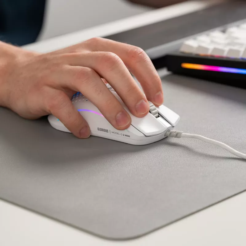 Glorious Gaming Glorious Model O 2 Mini - Matte White, Right-hand, Optical, USB Type-A, 26000 DPI, White