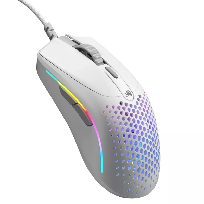 Glorious Gaming Glorious Model O 2 Mini - Matte White, Right-hand, Optical, USB Type-A, 26000 DPI, White