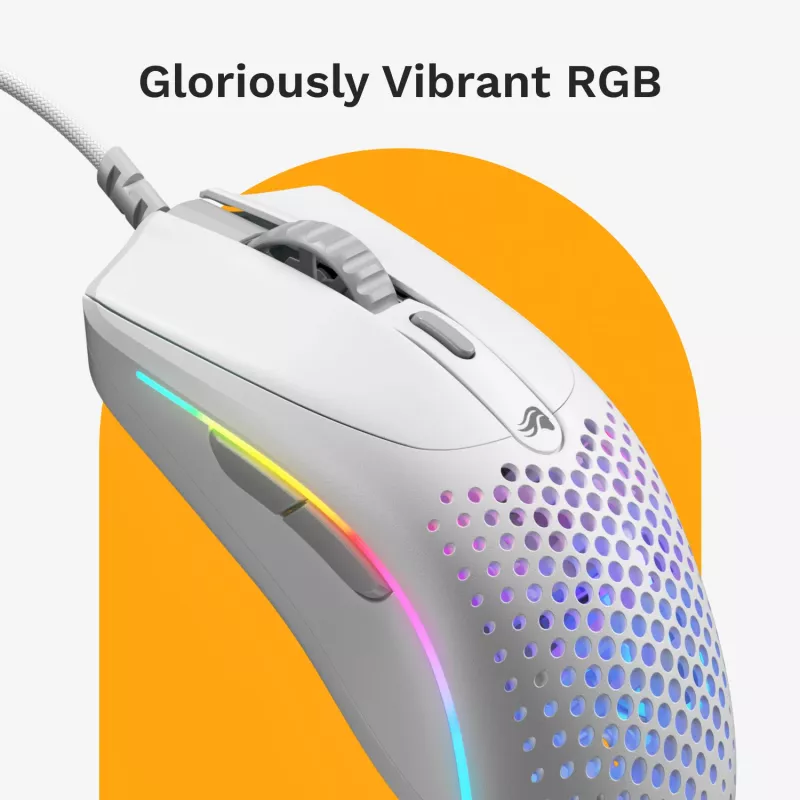 Glorious Gaming Glorious Model O 2 Mini - Matte White, Right-hand, Optical, USB Type-A, 26000 DPI, White