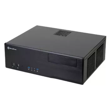 PC case SILVERSTONE Grandia GD05 HTPC Black — Mini‑ITX/DTX/Micro‑ATX, 2×3.5 inch + 2×2.5 inch, 1×5.25 inch, 3×120mm side fans, USB 3.0