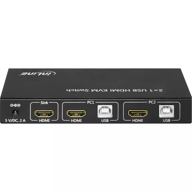 InLine The 2x1 HDMI KVM Switch, 2x1, HDMI 4K2K, USB 2.0 Hub, with Audio