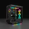 CORSAIR Mid-tower ATX Pc Case - Icue 5000t - RGB Tempered Glass - Black