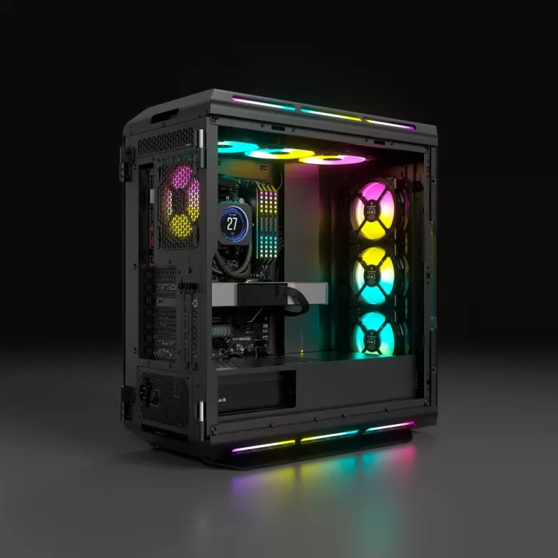 CORSAIR Mid-tower ATX Pc Case - Icue 5000t - RGB Tempered Glass - Black