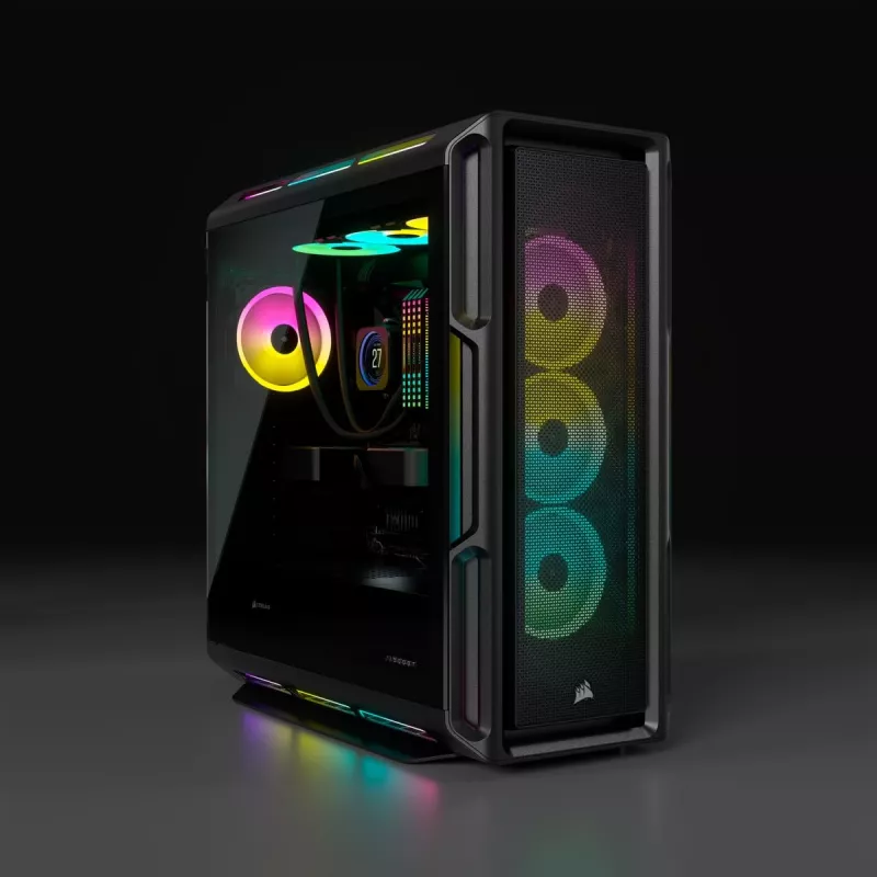CORSAIR Mid-tower ATX Pc Case - Icue 5000t - RGB Tempered Glass - Black