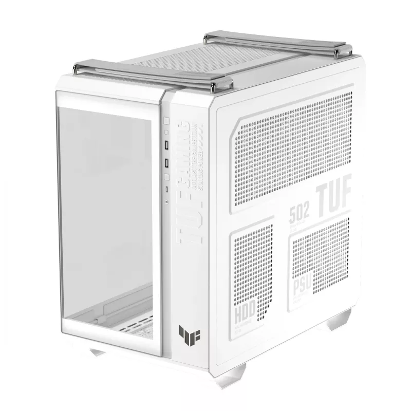 PC Case ASUS TUF GAMING GT502 Horizon TG ARGB White — Midi Tower, ATX, tempered glass, 4×3.5 inch bays, max GPU 400 mm