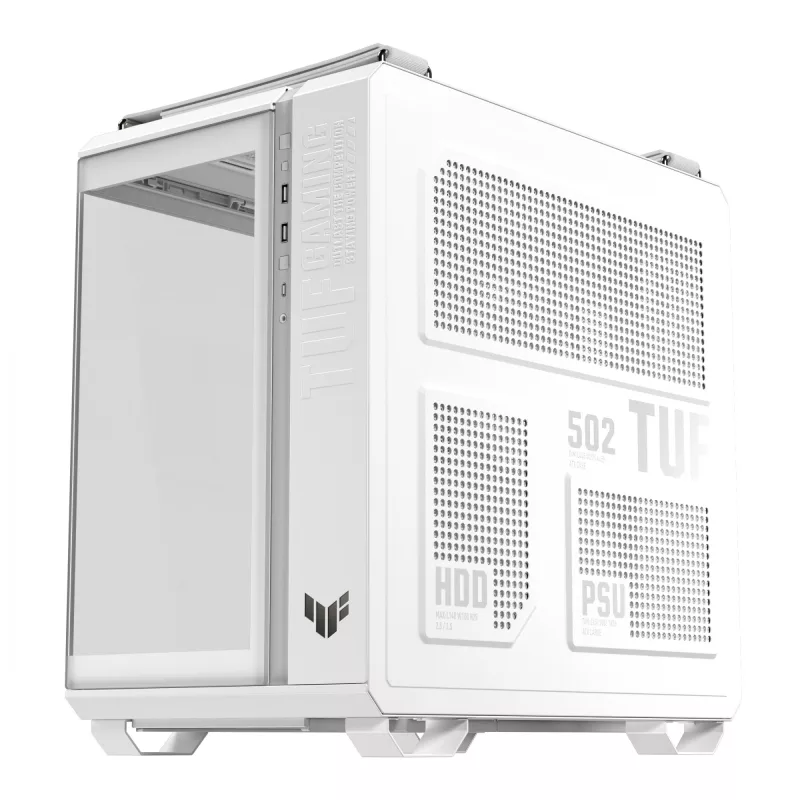 PC Case ASUS TUF GAMING GT502 Horizon TG ARGB White — Midi Tower, ATX, tempered glass, 4×3.5 inch bays, max GPU 400 mm