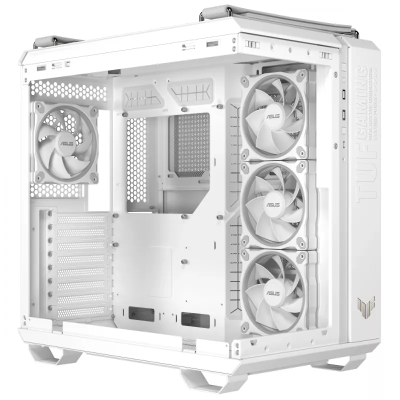 PC Case ASUS TUF GAMING GT502 Horizon TG ARGB White — Midi Tower, ATX, tempered glass, 4×3.5 inch bays, max GPU 400 mm