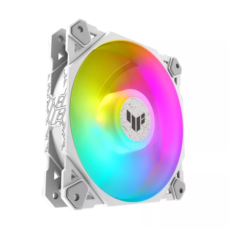 Air cooler ASUS TUF GAMING TF120 ARGB WHITE EDITION — 3×120 mm fans, 1900 RPM, 29 dB, remote control