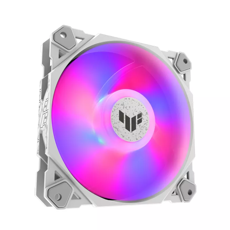 Air cooler ASUS TUF GAMING TF120 ARGB WHITE EDITION — 3×120 mm fans, 1900 RPM, 29 dB, remote control