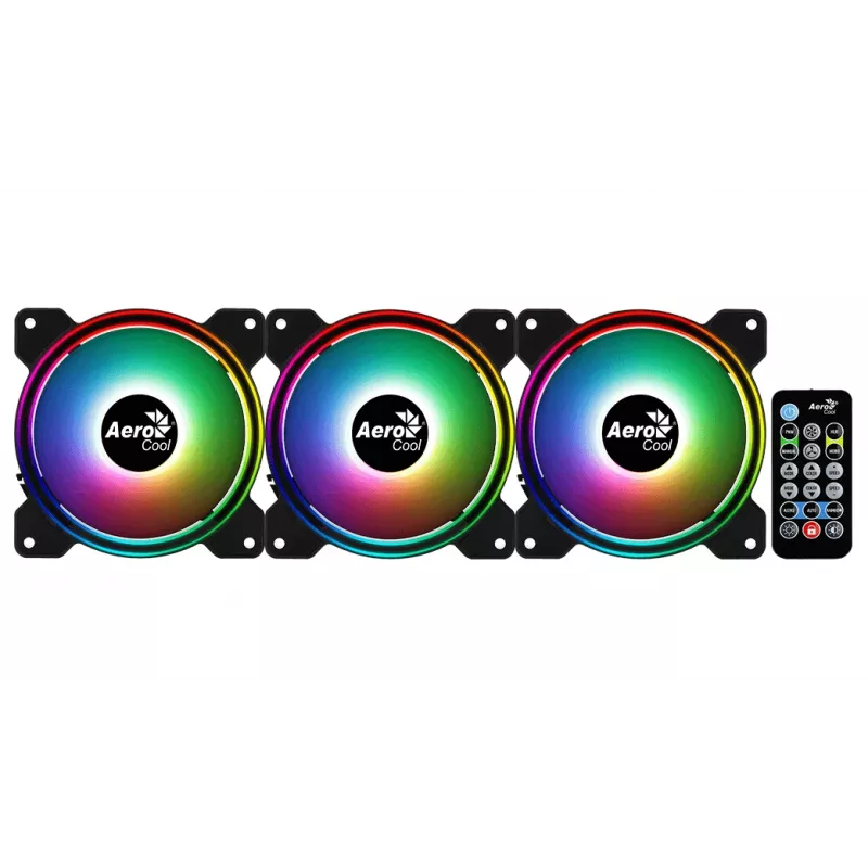 Aerocool Saturn 12F Pro ARGB Case Fan 3-Pack with Controller, 120 mm
