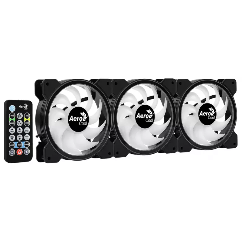 Aerocool Saturn 12F Pro ARGB Case Fan 3-Pack with Controller, 120 mm