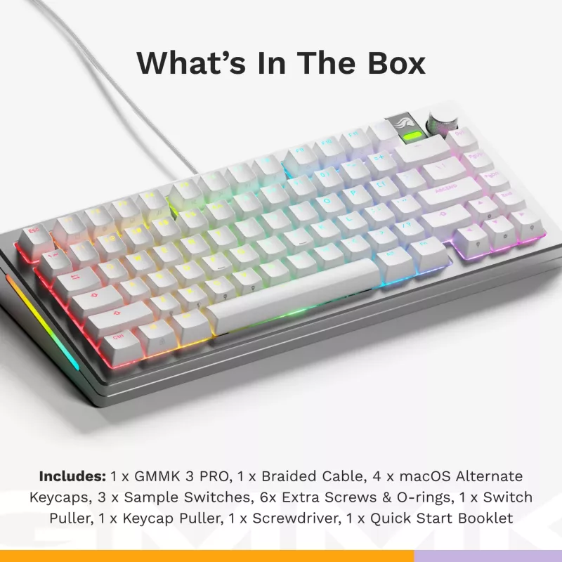 Mechanical Gaming Keyboard GLORIOUS GMMK 3 PRO 75% Wired USB QWERTY RGB Silver (US)