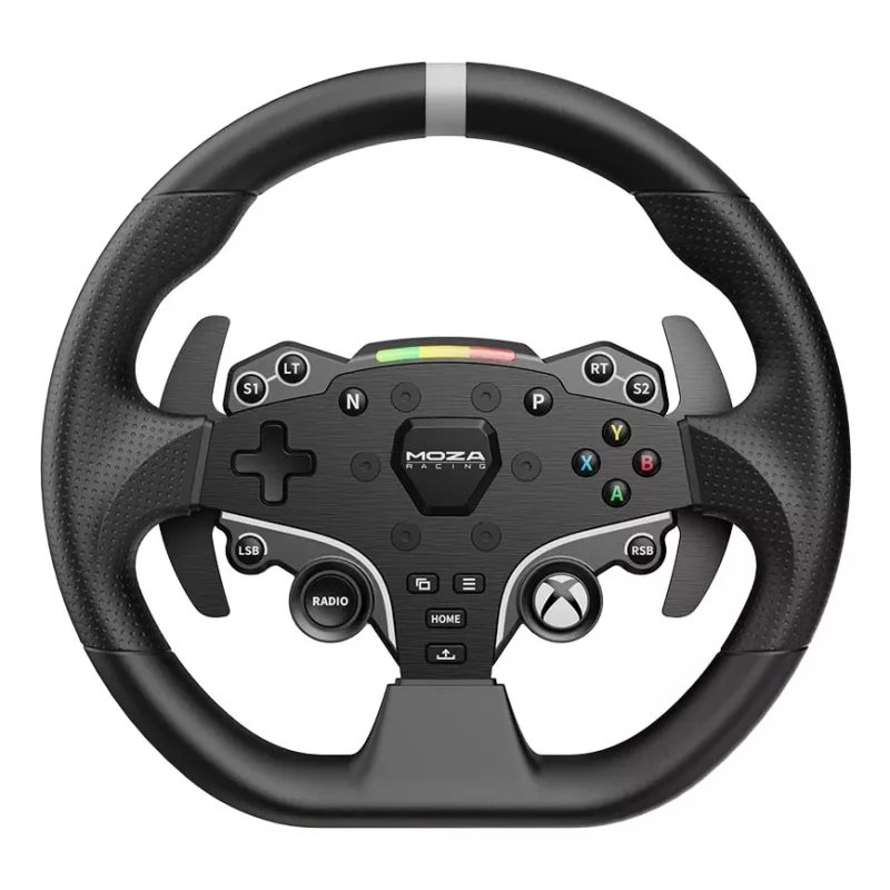 Moza Racing ESX Steering Wheel, Steering wheel, Xbox, D-pad, Home button, Menu button, Start button, Black, Aluminium, Polyurethane, Aluminium
