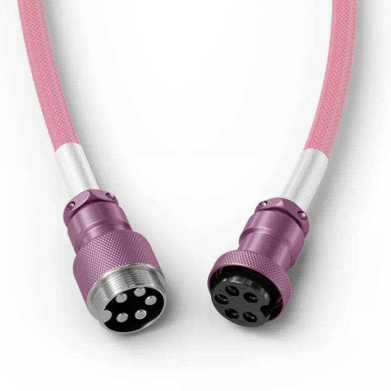 Coiled USB Cable GLORIOUS GMMK Pixel Pink 1.5m – detachable coiled cable for keyboards
