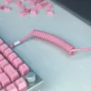 Coiled USB Cable GLORIOUS GMMK Pixel Pink 1.5m – detachable coiled cable for keyboards
