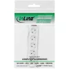 InLine Socket strip, 5-way earth contact CEE 7/3, white, 1.5m