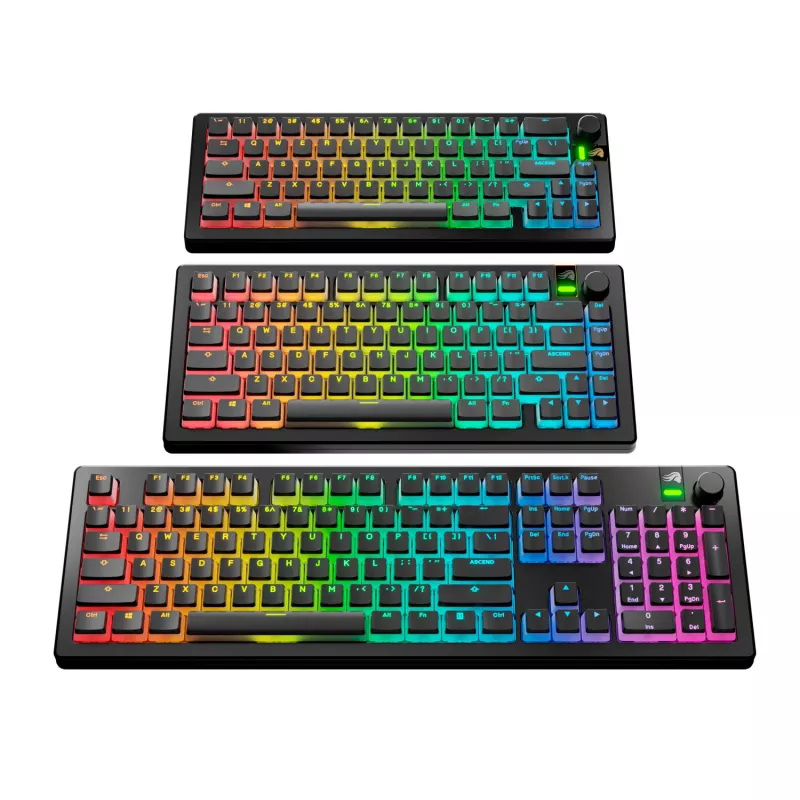 GLORIOUS GPBT Aura V3 Black US RGB keycap set