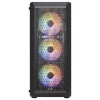 Aerocool BEAMBKV2 Gaming ATX Case 4 Fans 12cm FRGB Black, PC, Black, ATX, micro ATX, Mini-ITX, Gaming, Blue, Green, Red, Front, Side
