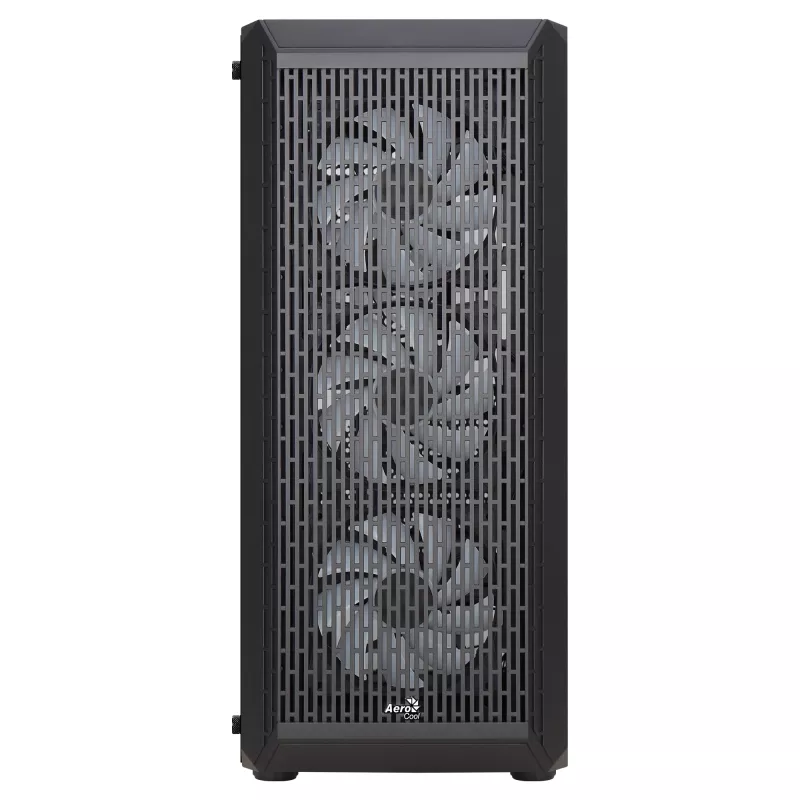 Aerocool BEAMBKV2 Gaming ATX Case 4 Fans 12cm FRGB Black, PC, Black, ATX, micro ATX, Mini-ITX, Gaming, Blue, Green, Red, Front, Side