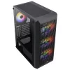 Aerocool BEAMBKV2 Gaming ATX Case 4 Fans 12cm FRGB Black, PC, Black, ATX, micro ATX, Mini-ITX, Gaming, Blue, Green, Red, Front, Side