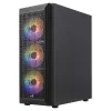 Aerocool BEAMBKV2 Gaming ATX Case 4 Fans 12cm FRGB Black, PC, Black, ATX, micro ATX, Mini-ITX, Gaming, Blue, Green, Red, Front, Side