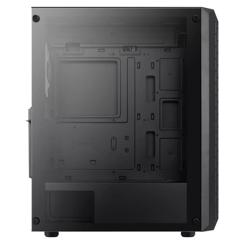 Aerocool BEAMBKV2 Gaming ATX Case 4 Fans 12cm FRGB Black, PC, Black, ATX, micro ATX, Mini-ITX, Gaming, Blue, Green, Red, Front, Side
