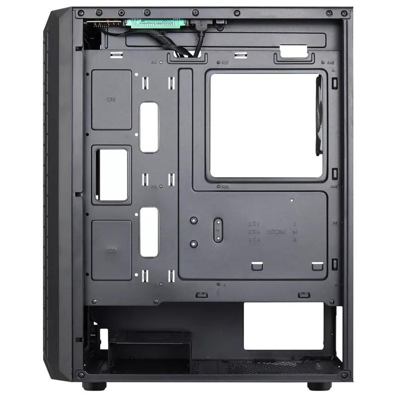 Aerocool BEAMBKV2 Gaming ATX Case 4 Fans 12cm FRGB Black, PC, Black, ATX, micro ATX, Mini-ITX, Gaming, Blue, Green, Red, Front, Side