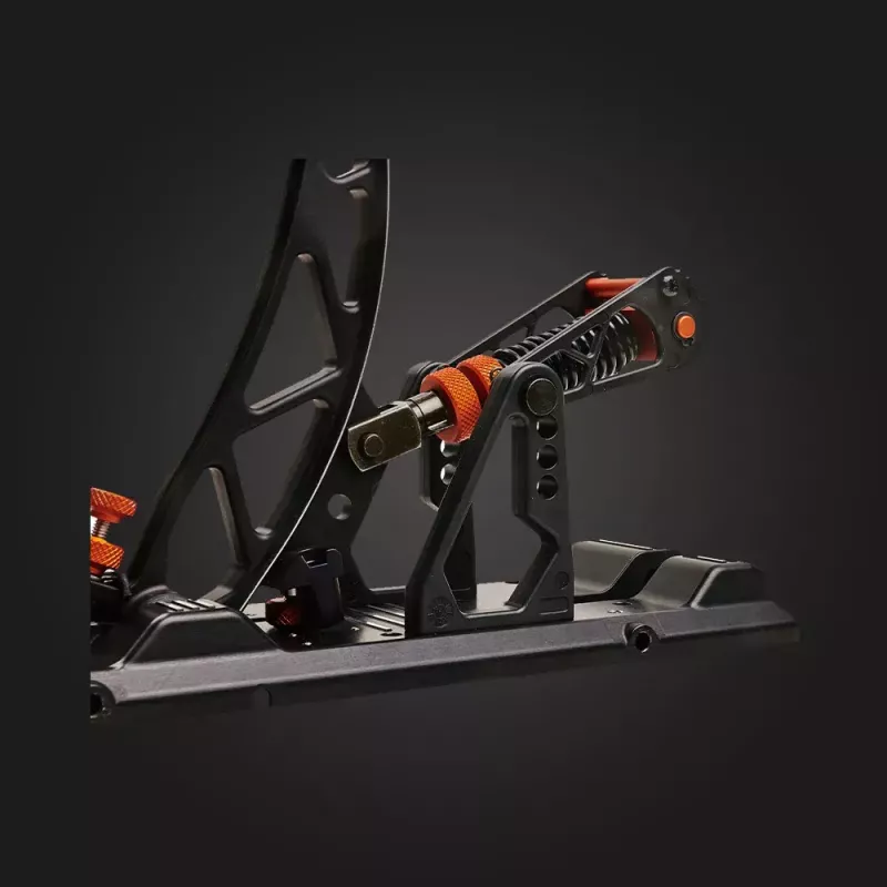 Asetek Gaming Pedals 40-010-0000002 — Wired PC Pedals, Aluminium/Bronze Housing, Black/Orange/White