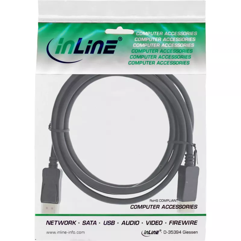 InLine DisplayPort 1.4 cable, 8K4K, black, gold, 1m