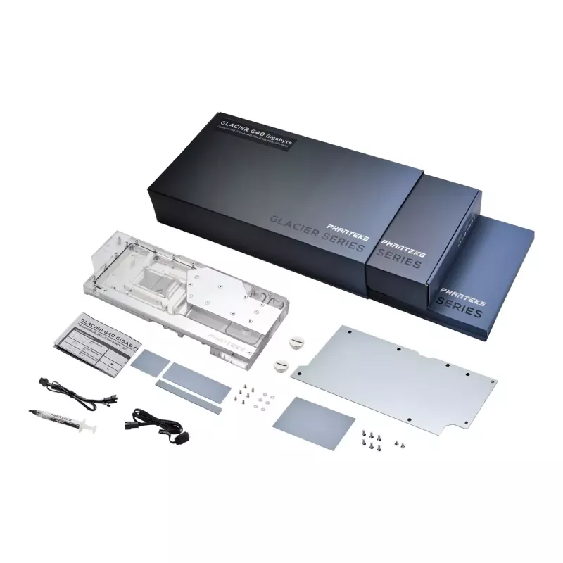 Water block + Backplate Phanteks Glacier G40 Acrylic Copper Grey Transparent