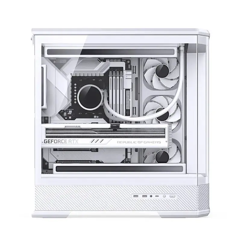 Computer Case Jonsbo D400 Midi Tower ATX Tempered Glass - White